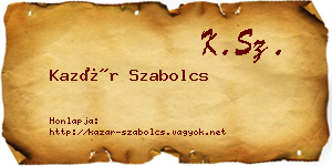 Kazár Szabolcs névjegykártya