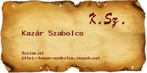 Kazár Szabolcs névjegykártya
